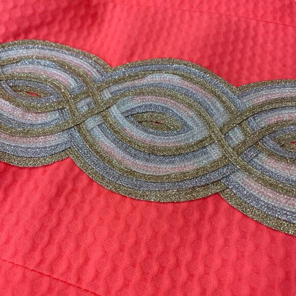 Lilly Pulitzer Valli Shift Dress Cayenne Coral with metallic trim size 00 - Picture 10 of 14